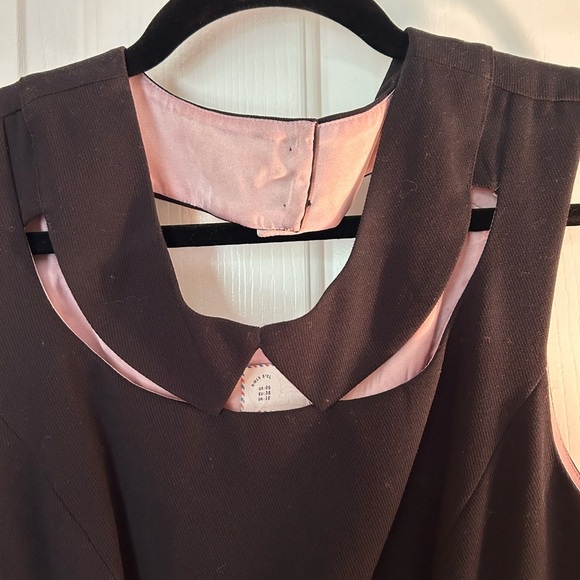 Anthropologie Peter Pan Collar Black Cocktail Dress // Size 6 - Picture 3 of 9